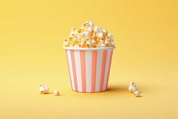 Free photo 3d cinema popcorn cup