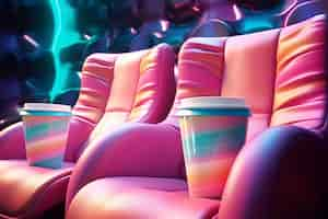 Free photo 3d cinema theater seating