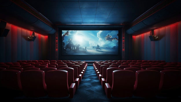 Free photo 3d cinema theatre room with seating