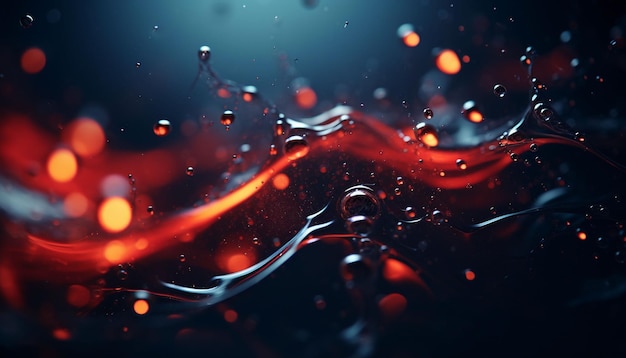 Free photo 3d cinematic water splash with red fire and navy color design