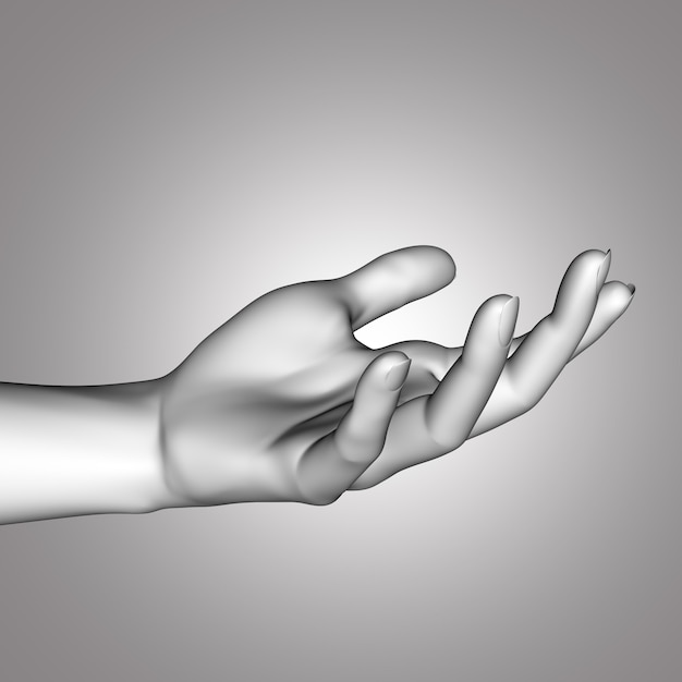 Free Photo 3d close up of a female hand