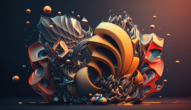 3d colorful abstract background Generative Ai