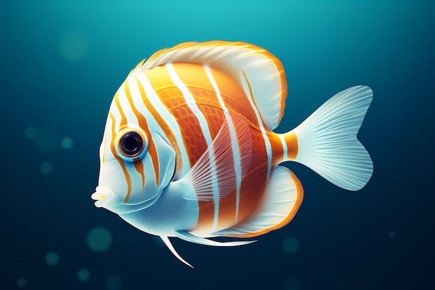 Free photo 3d colorful fish underwater