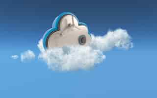 Free photo 3d conceptual image of security in cloud storage