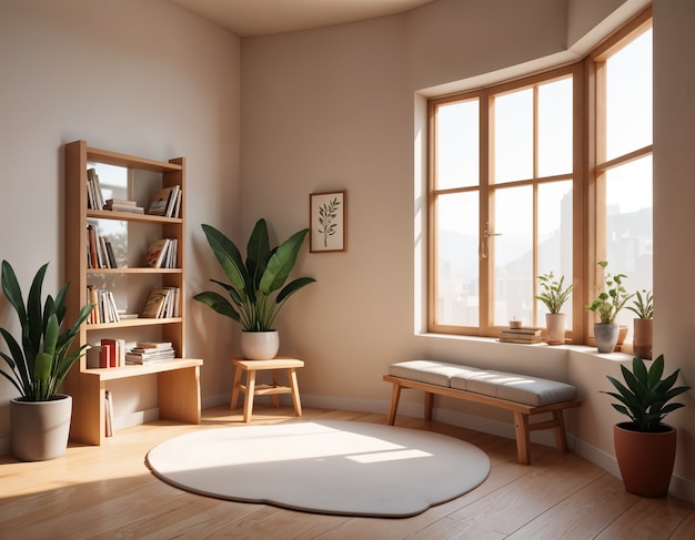 3d cozy reading room