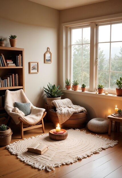 3d cozy reading room