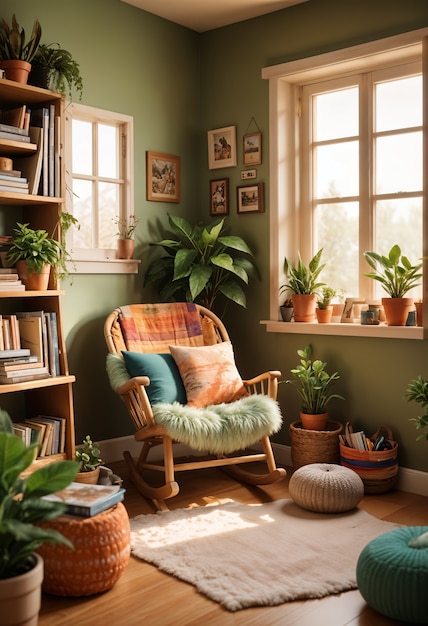 3d cozy reading room