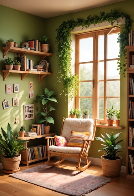 3d cozy reading room