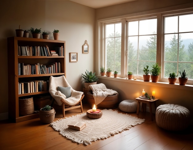 3d cozy reading room