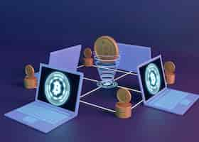 Free photo 3d cryptocurrency rendering design