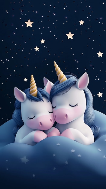 Free photo 3d cute unicorn illustration