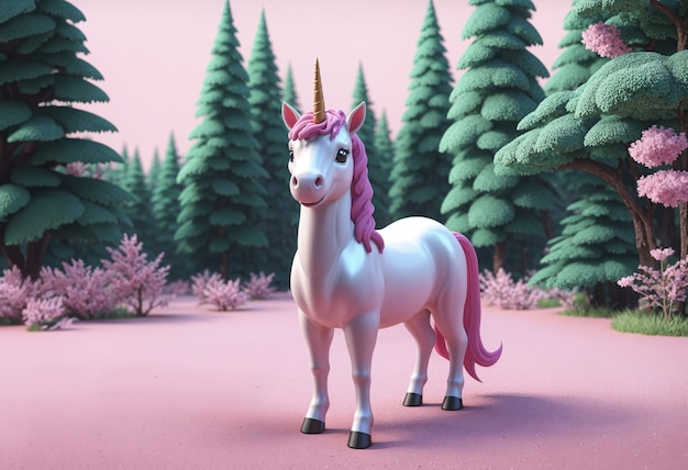 3d cute unicorn