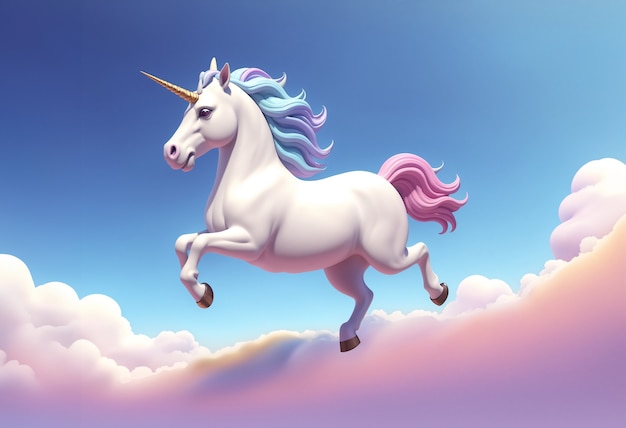 Free photo 3d cute unicorn