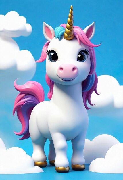 3d cute unicorn