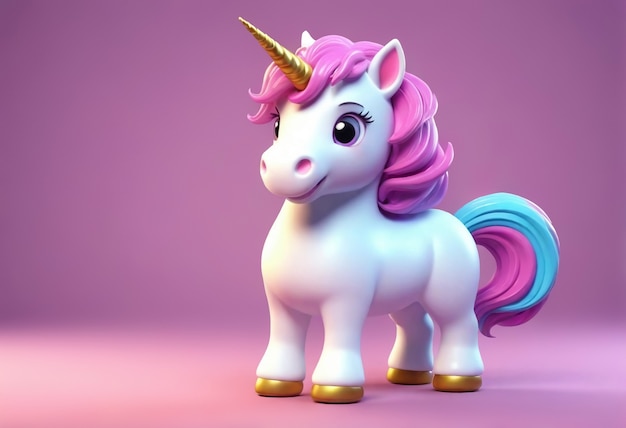 Free Photo 3d cute unicorn