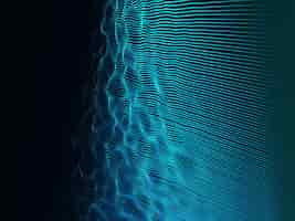 Free photo 3d data technology background with flowing waves