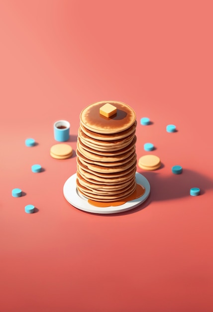 3d delicious pancakes still life