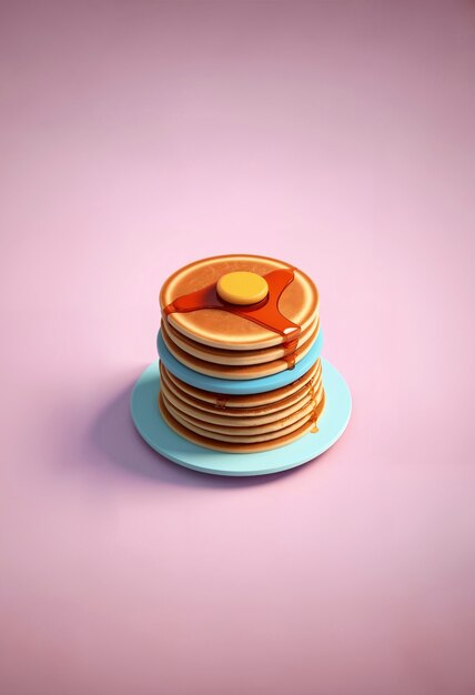 3d delicious pancakes still life