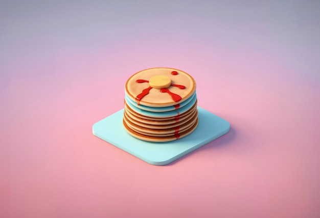 3d delicious pancakes still life