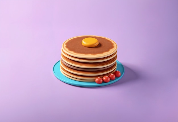 3d delicious pancakes still life