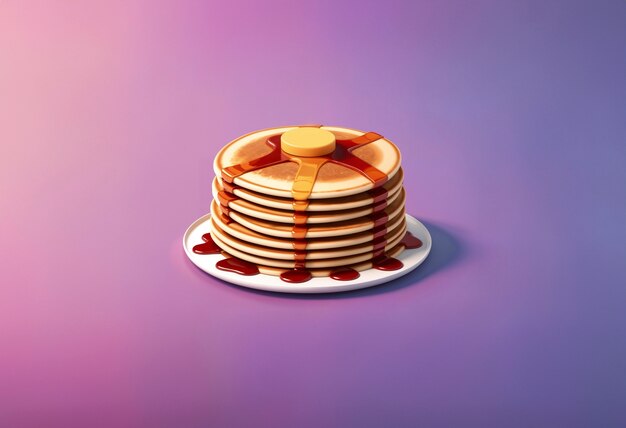 3d delicious pancakes still life