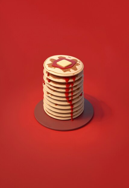 3d delicious pancakes still life