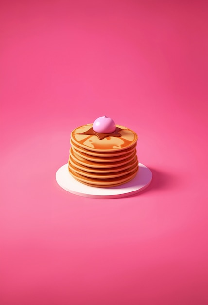 3d delicious pancakes still life