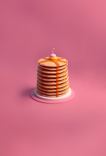 Free photo 3d delicious pancakes still life