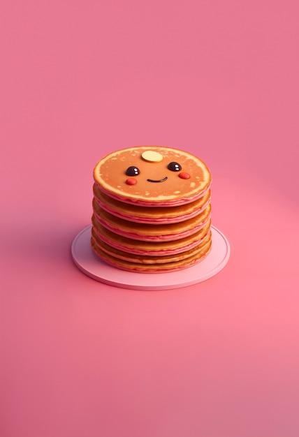 Free Photo 3d delicious pancakes still life