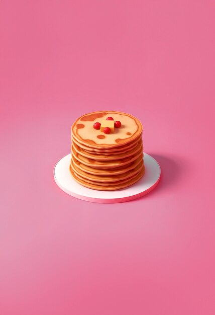 3d delicious pancakes still life