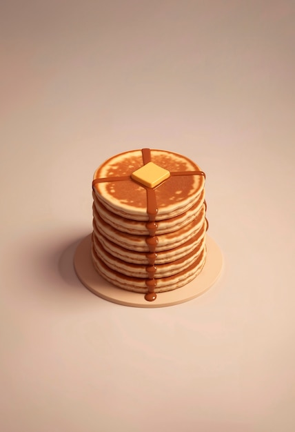 Free photo 3d delicious pancakes still life