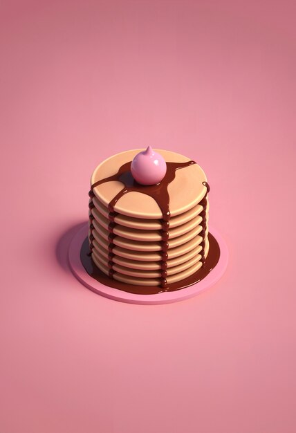 3d delicious pancakes still life