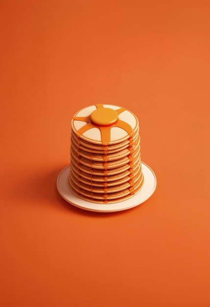 3d delicious pancakes still life