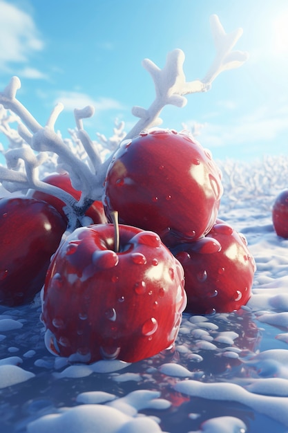 Free photo 3d delicious seasonal fruits