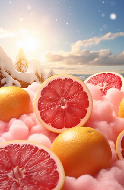 3d delicious seasonal fruits