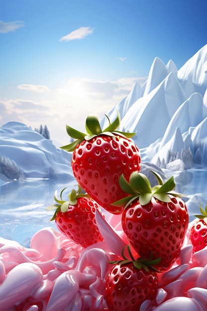 Free photo 3d delicious seasonal fruits