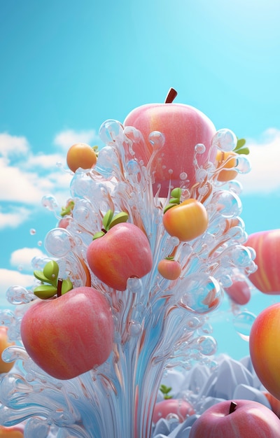 Free photo 3d delicious seasonal fruits