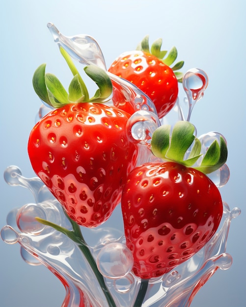 Free Photo 3d delicious seasonal fruits