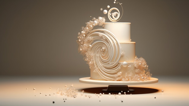 Free Photo 3d delicious weeding cake design