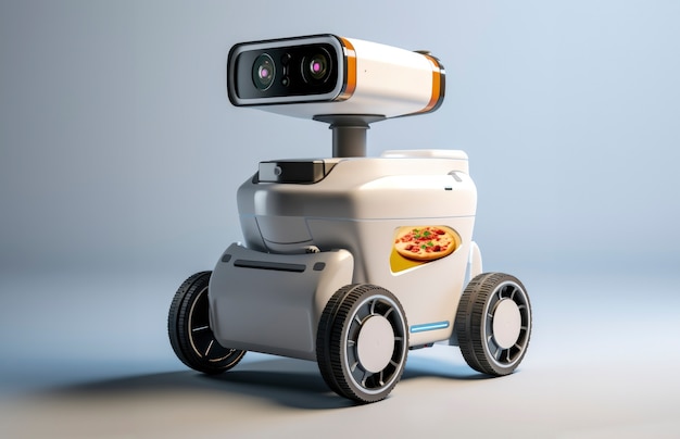 Free photo 3d delivery robot working