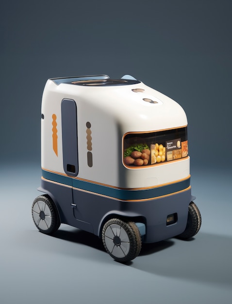 Free photo 3d delivery robot working