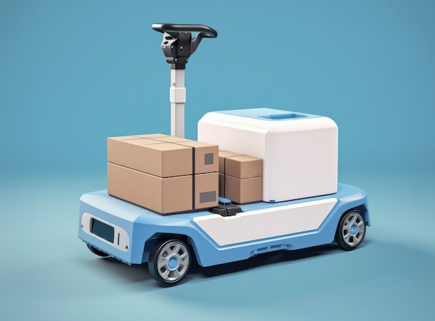 Free Photo 3d delivery robot working