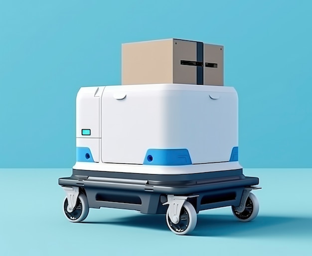 3d delivery robot working