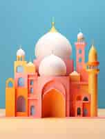 Free photo 3d depiction of arabic palace for islamic ramadan celebration