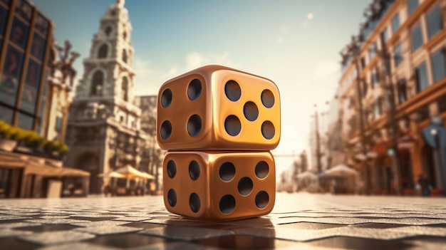 Free photo 3d dice outdoors