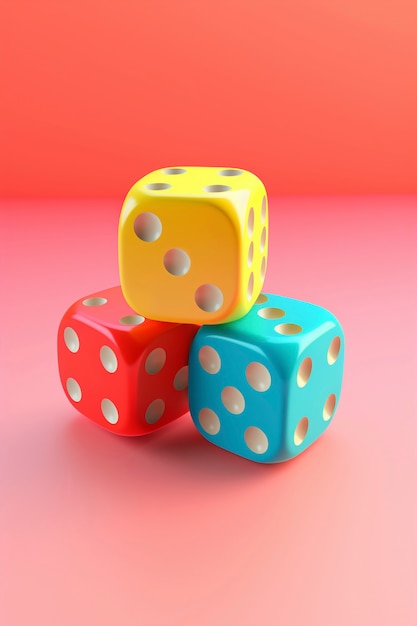 3d dice in studio