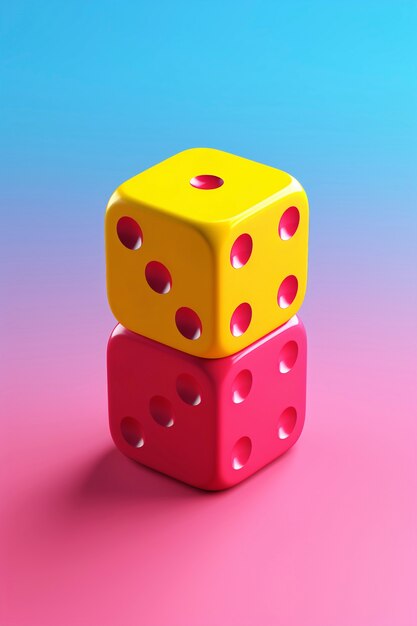 3d dice in studio