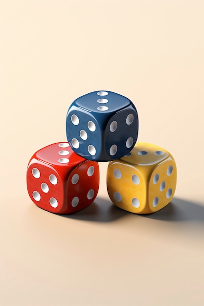 3d dice in studio