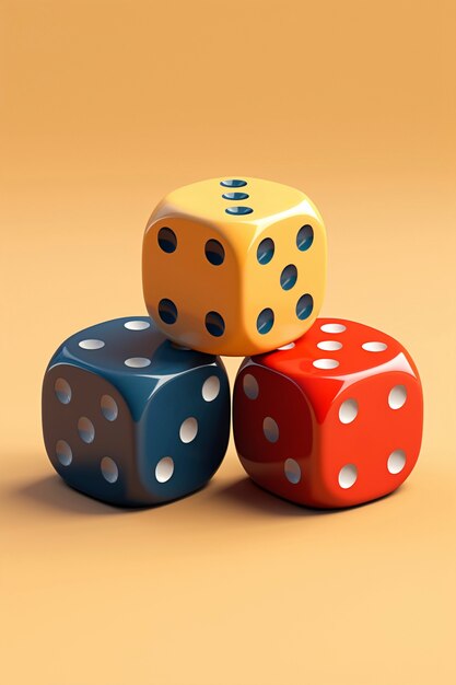 3d dice in studio