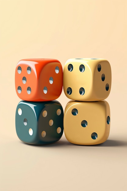 Free Photo 3d dice in studio